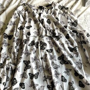 Black and white shirt with butterflies
